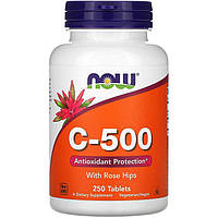 Вітамін C + шипшина NOW Foods "C-500 with Rose Hips" (250 таблеток)