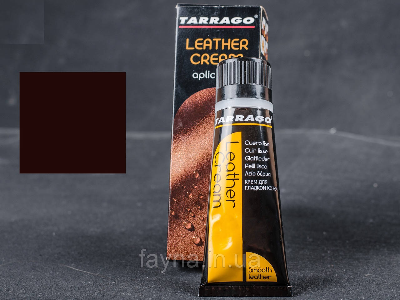 Водовідштовхувальний взуттєвий крем Tarrago Leather Cream (тюбик з губкою 75ml) Темно-коричневий