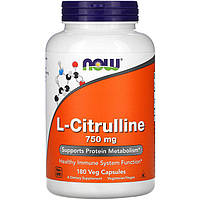 L-цитруллин NOW Foods "L-Citrulline" 750 мг (180 капсул)