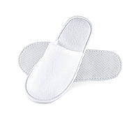 Одноразовые махровые белые тапочки для гостиниц закрытый носок 5мм EVA 28 * 11,5 см