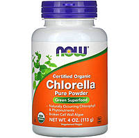 Хлорелла NOW Foods "Certified Organic Chlorella Pure Powder" натуральная, в порошке (113 г)