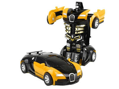 Машинка-трансформер із пультом Bugatti Robot Car Size 118 Жовта 184494