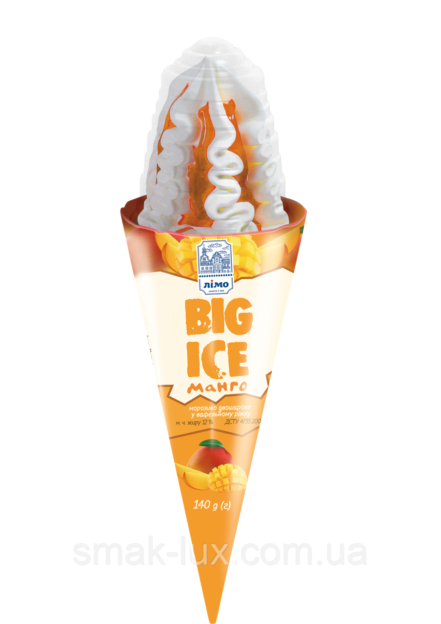 Ріжок "BIG ICE" зі смаком манго 140г 16шт