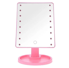 Настільне дзеркало з підсвічуванням HLV Large 16 LED Mirror 5308 Pink