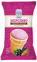 Морозиво з наповнювачем «Лісова ягода» у вафельному стаканчику 65г 30шт
