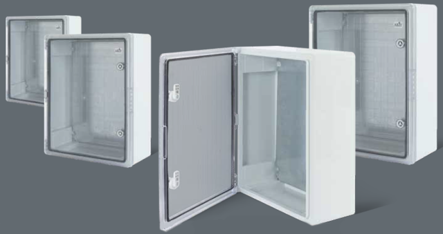 Пластиковый щит с монтажной панелью IP65 400х500х240 прозрачная дверца ...