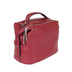 Червона жіноча сумка-бочонок шкіряна