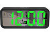 Уцінка! Настільний електронний годинник UKC DT-6508 чорний з зеленим підсвічуванням, фото 2