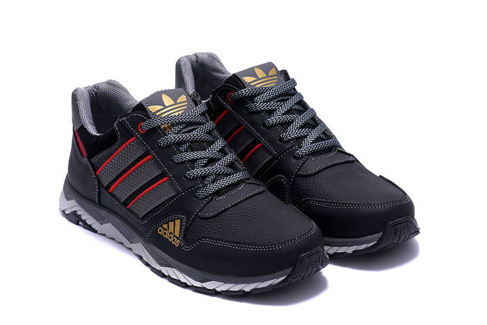 Купить Мужские кожаные кроссовки Adidas (Адидас) Tech Flex Black ...