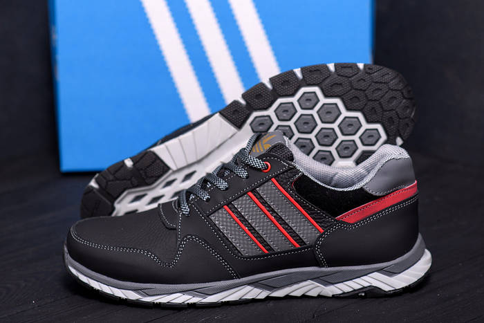 Купить Мужские кожаные кроссовки Adidas (Адидас) Tech Flex Black ...