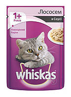 Корм для кошек Whiskas с лососем в соусе, пауч 100 г