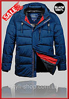 Тепла зимова чоловіча куртка Black Vinyl (z930-1) куртки чоловічі, спортивна чоловіча куртка, Темно синій