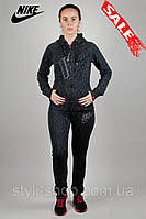 Жіночий модний трикотажний костюм Nike (Найк) (0413-3), спортивні костюми, Чорний