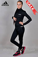 Жіночий спортивний трикотажний костюм Adidas (Адідас) (1235-1), спортивні костюми, Туреччина, Чорний