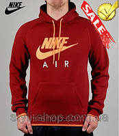 Чоловіча спортивна кофта Nike (Найк) (0443-2), жіноча, толстовка, кенгурушка, худий, Бордовий