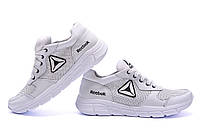 Мужские кожаные летние кроссовки, перфорация Reebok (Рибок) Classic White, туфли, кеды белые, Летняя обувь