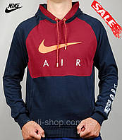 Чоловіча тепла спортивна кофта Nike (Найк) (0630-1), світшот, кенгурушка, жіноча, толстовка, Темно синій