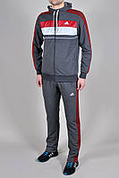 Чоловічий спортивний костюм Adidas (Адідас) (3541-1) з капюшоном, Туреччина, весняний осінній, Темно сірий
