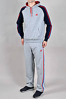 Чоловічий спортивний костюм Adidas (Адідас) (3537-3) з капюшоном, Туреччина, весняний осінній, Світло-сірий