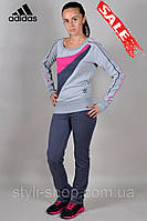 Жіночий трикотажний костюм Adidas (Адідас) (1246-4), спортивні костюми, Туреччина, Світло-сірий
