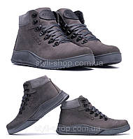 Мужские зимние кожаные ботинки Yurgen  grey Style, Сапоги, кроссовки зимние, спортивные ботинки Серые