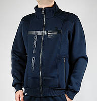 Чоловіча зимова спортивна кофта Adidas Porsche (темно-синій). Тепла кофта, толстовка, світшот