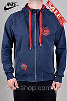 Чоловіча спортивна кофта тепла Nike (Найк) (Department-3), світшот, кенгурушка, толстовка, Темно сірий