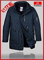 Тепла зимова чоловіча куртка Malidinu (18832-2), куртки чоловічі, чоловіча куртка подовжена, Темно синій