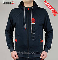 Чоловіча спортивна кофта демісезонна Reebok (Рибок) Fighting (reebok-fighting-2), трикотаж, Темно сірий