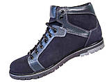 Зимові чоловічі черевики "Mida". Натуральна вовна. Сині, фото 2