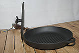 Сковорода гриль чавунна з кришкою пресом d 260 мм, фото 4
