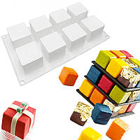 Силіконова форма для випікання та мусових десертів Кубики на 8 комірок