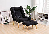 Сучасне розкладне крісло Відпочинкове Стильне крісло з підставкою для ніг Кресло у скандинавському стилі Стул, фото 6