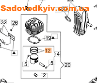 Поршневое кольцо для бензинового опрыскивателя Oleo-Mac MB 90 (CFI0300300)