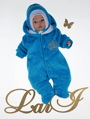 Зимовий комплект на виписку для новонародженого хлопчика набір Чарівність синій, фото 3