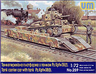 1/72 UM 259 німецька танкоперевізна платформа Pz. Kpfw38(t)