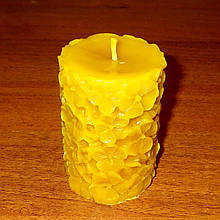 Воскова свічка "Фіалки" з натурального бджолиного воску