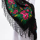 Українська хустка з тороками 120х120см Чорна, фото 4