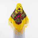 Українська хустка з люрексом 110х110см Жовта, фото 2