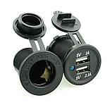 Автоблок 3. USB 2.1+1А вольтметр прикурювач на рамці, фото 7