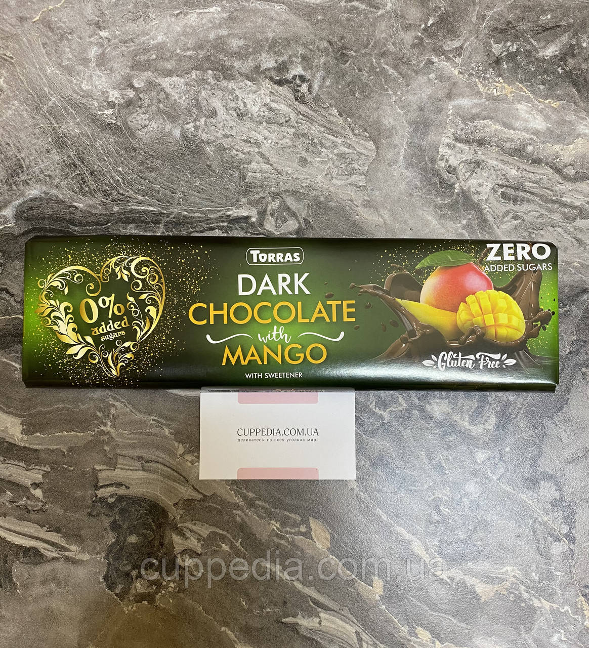 Чорний шоколад Torras з шматочками манго 300 грм, фото 1