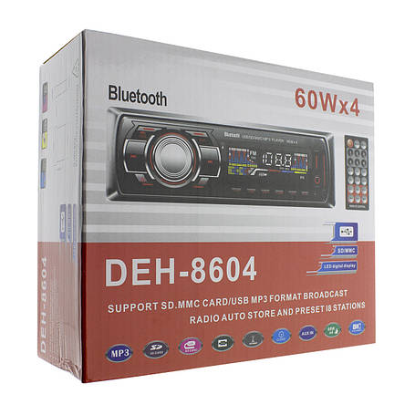Автомагнітола 1DIN MP3 DEH-8604 /Bluetooth, фото 2