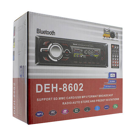 Автомагнітола 1DIN MP3 DEH-8602 /Bluetooth, фото 2