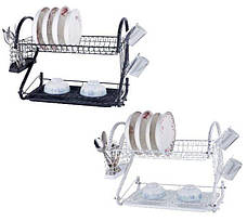 Сушарка для посуду мармурова, двох ярусних Edenberg Чорний, фото 5