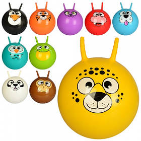 М'яч для фітнесу MS 0484-2 з ріжками, розмір 55см, 600г, у кульці,21-16-4см