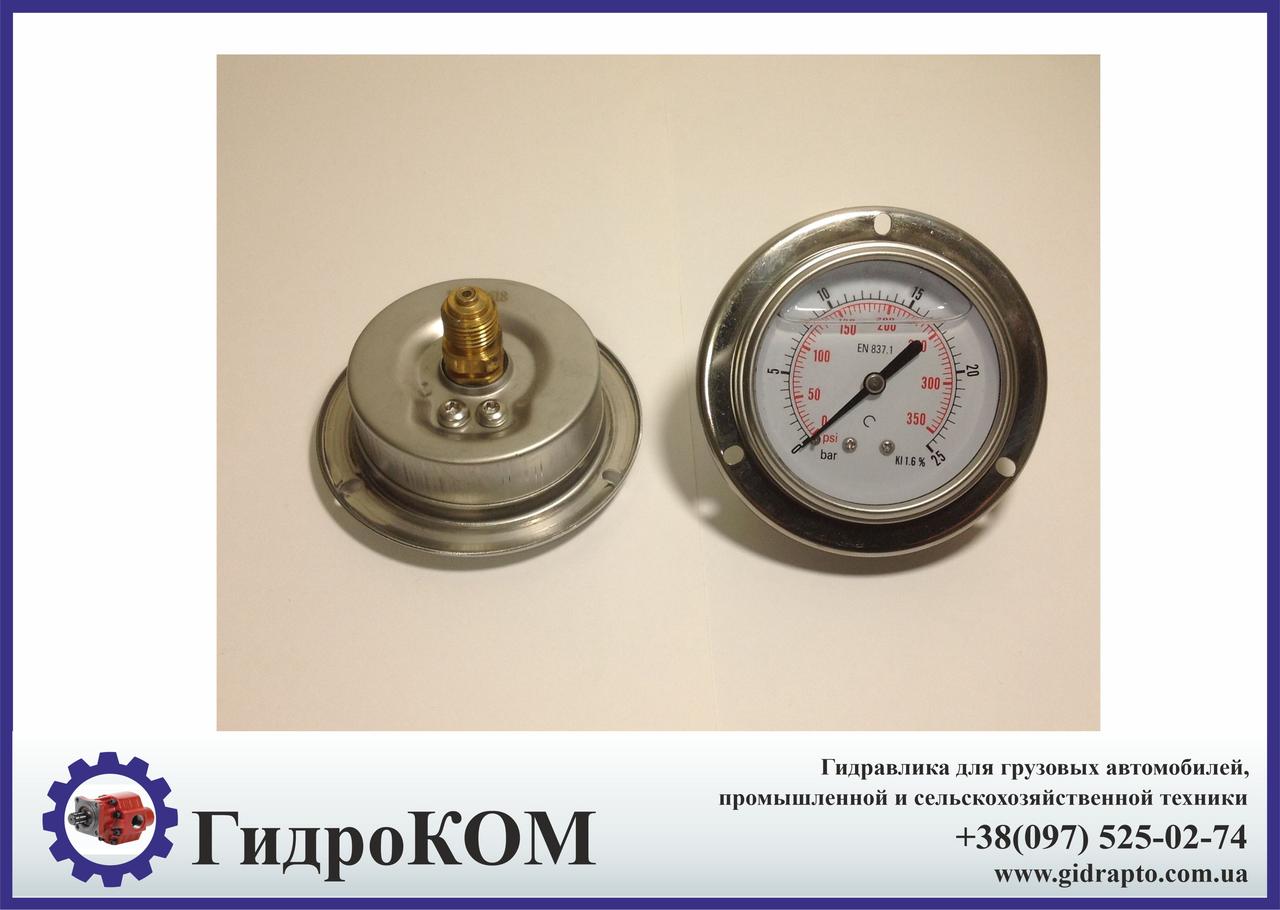 Манометр панельний від 0 до 25 Бар Італія