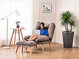 Сучасне розкладне крісло Відпочинкове Стильне крісло з підставкою для ніг Кресло у скандинавському стилі Стул, фото 9