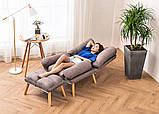 Сучасне розкладне крісло Відпочинкове Стильне крісло з підставкою для ніг Кресло у скандинавському стилі Стул, фото 8