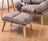 Сучасне розкладне крісло Відпочинкове Стильне крісло з підставкою для ніг Кресло у скандинавському стилі Стул, фото 3