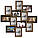 Рамки для 12 фото (дерево) 70*70 см фотоколаж фотографій фоторамки ФР0007, фото 9